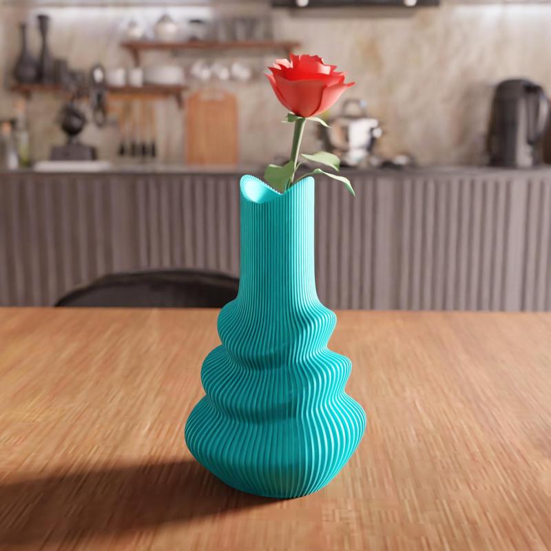 3D Futuristic Vase STL File - 072