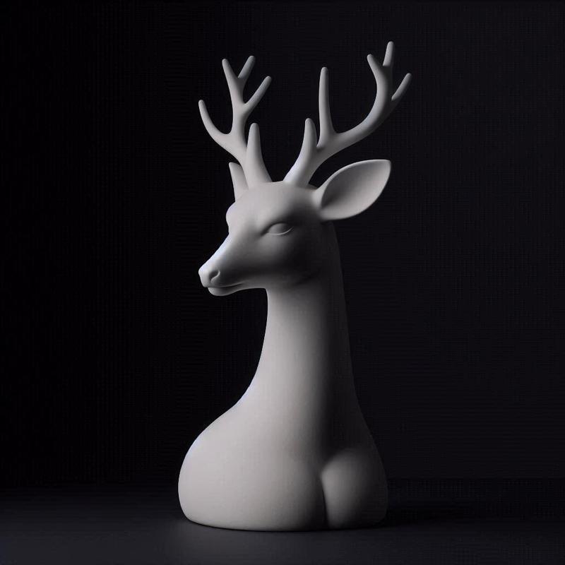 Deer bust in modern aesthetic style for home decor