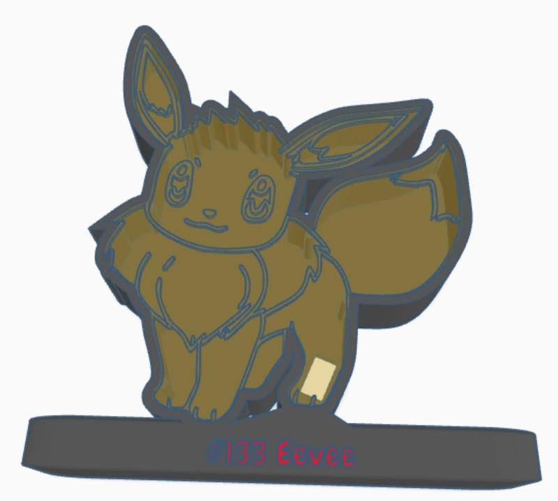 Eevee-Inspired LED Lamp with Engraved Base (#133)