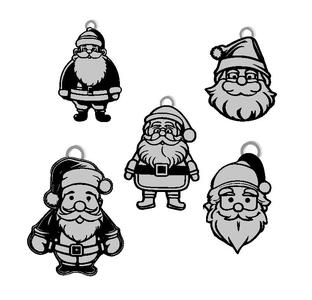 Santa Claus KEychain Bundle Set / EARRINGS / NECKLACE