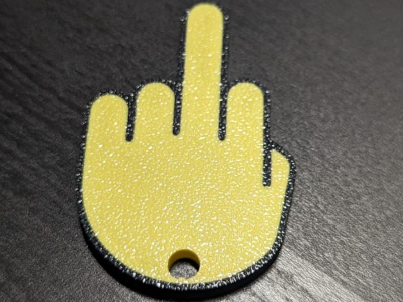 middle finger emoji keychain