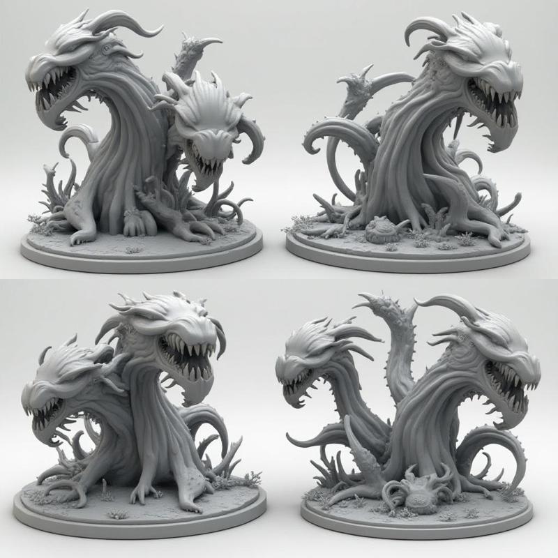 3D Printable Dual-Headed Plant Monster STL