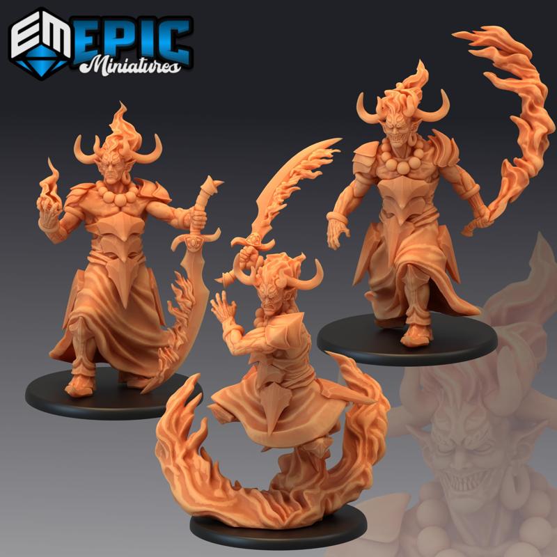 Efreeti Set / Fire Elemental Genie / Oriental Efreet / Ifrit Lord Collection