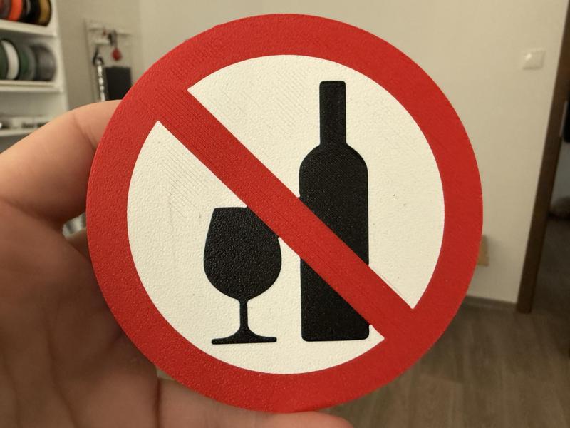No alcohol coaster