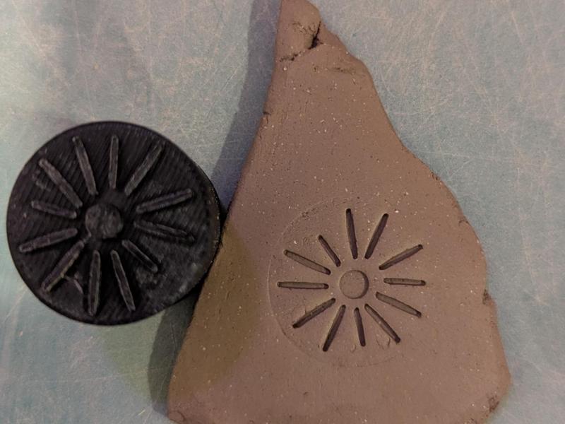 Sunshine stamp for potteery