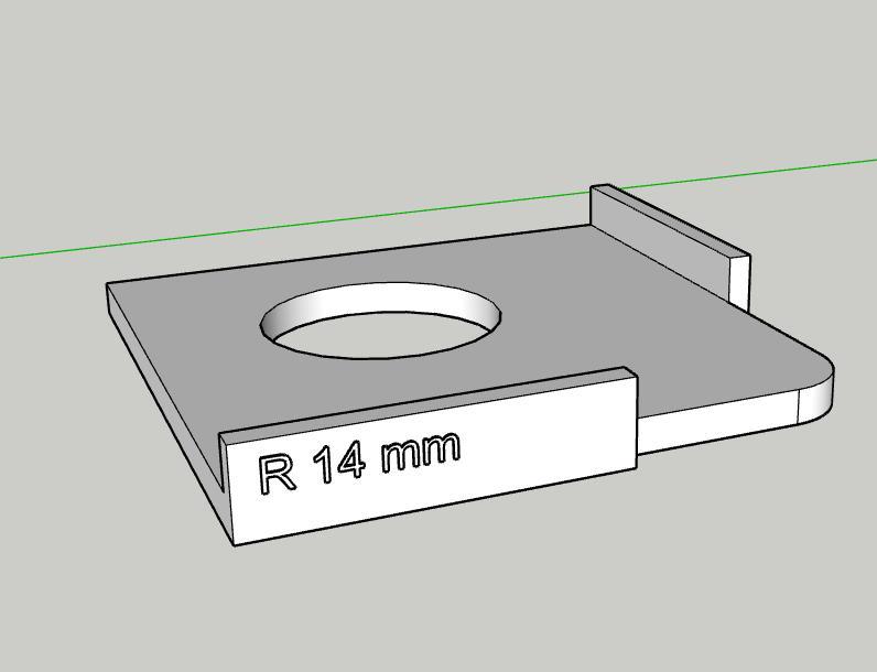 Milling template R 14 mm, D 28 mm