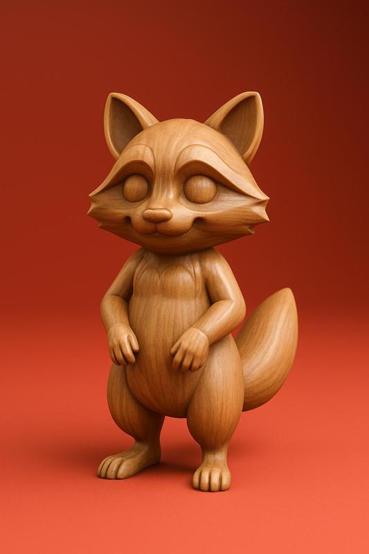 Cute Raccoon Figurine - 3D Printable Animal Sculpture