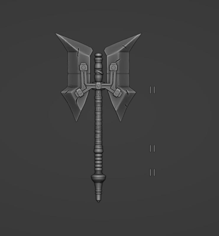 ORIGINAL 3D MODELING OF BATTLE AXE FOR 3D PRINTING