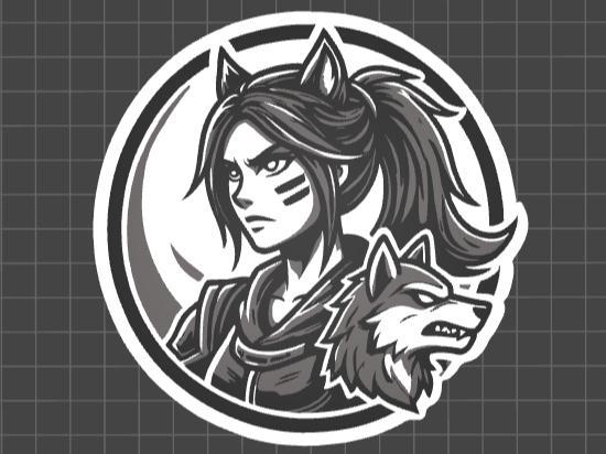 Wolf Girl Tricolor Decor