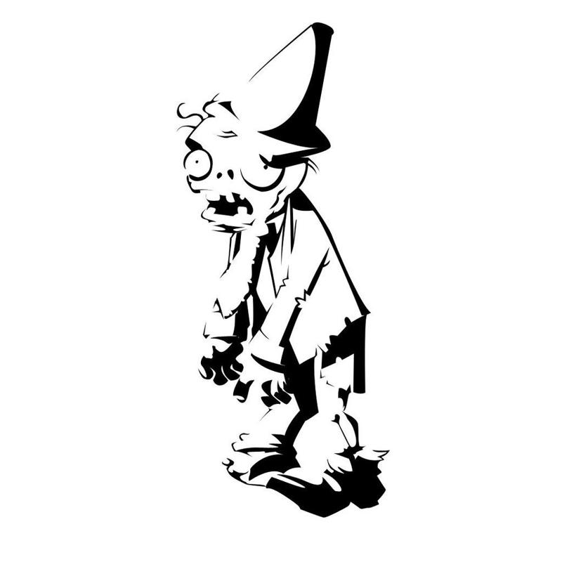 Cone Zombie stencil