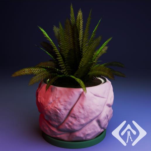 Cracked Stone Planter