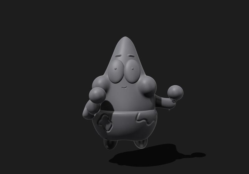 Patrick Star with ice cream cone