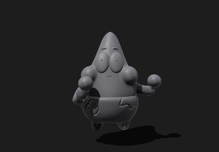 Patrick Star with ice cream cone