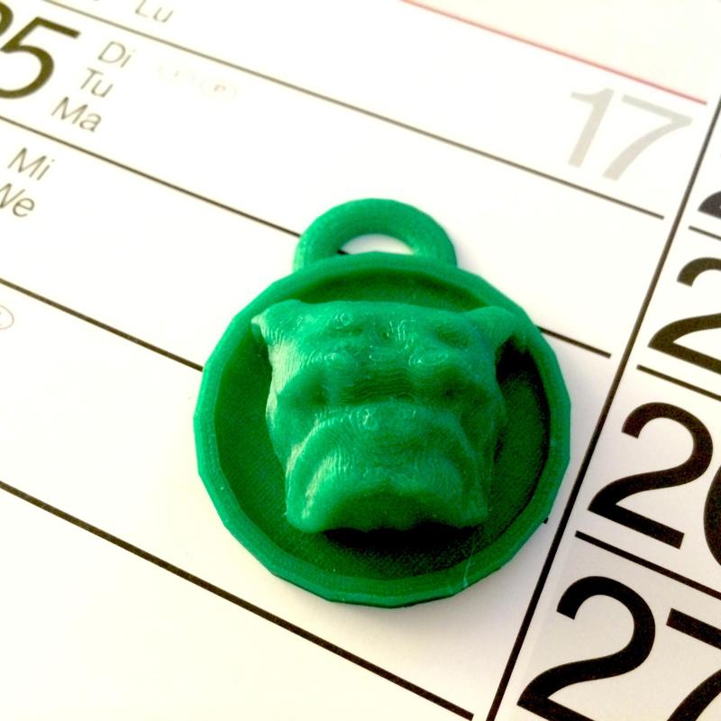 bulldog head  keychain