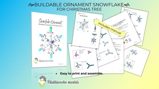 Buildable ornament snowflake for Christmas tree