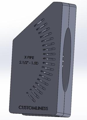Multi Degree X-Pipe Cutting Block 2.5"/63.5mm CLR 1.5D (read description)