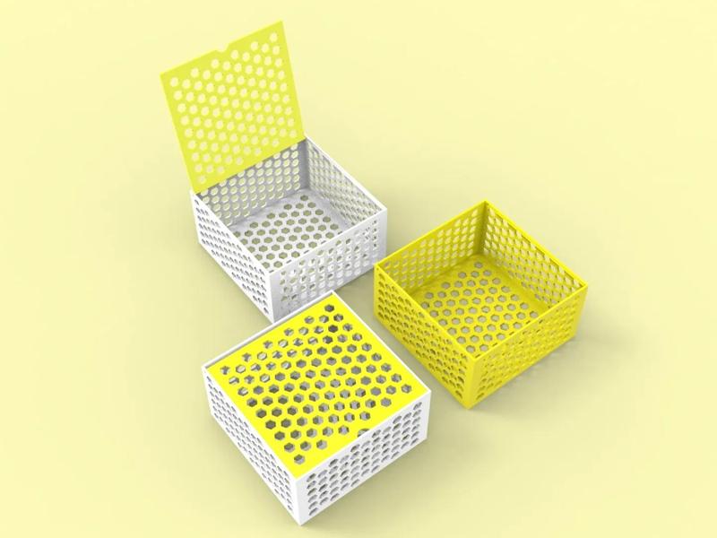 Desktop Square Flip-Top Storage Box 165x165x90(mm) No Supports