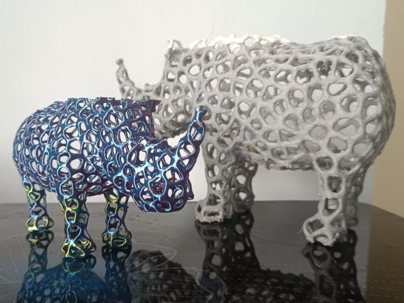 Openwork Rhinoceros (Bamboo Waste Container)