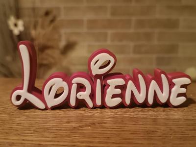 Lorienne Disney Name Sign 3d Room child Birthday