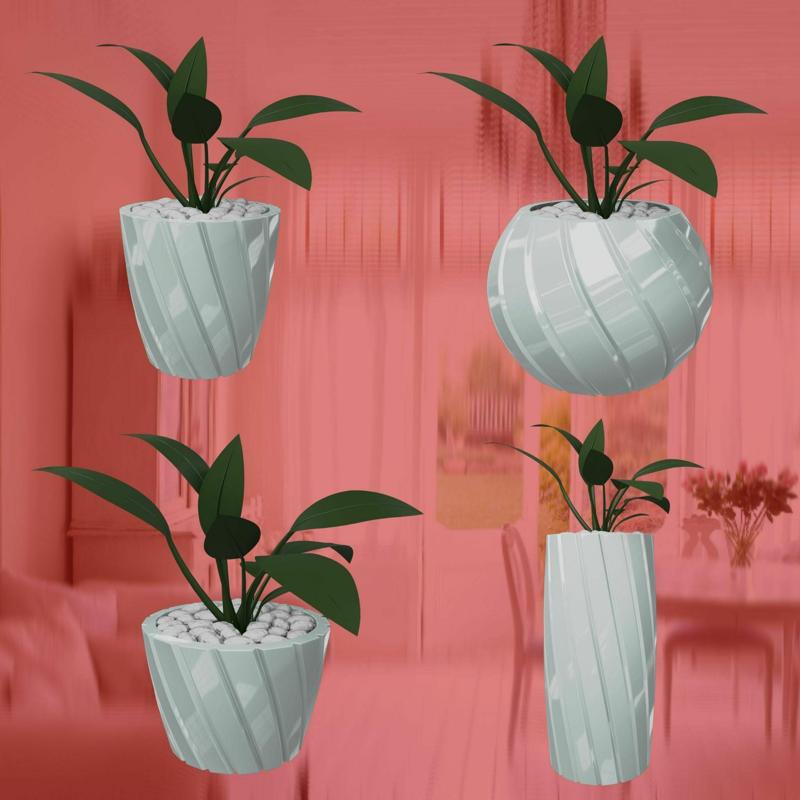 Abstract Planters Lines Flowerpot Pot