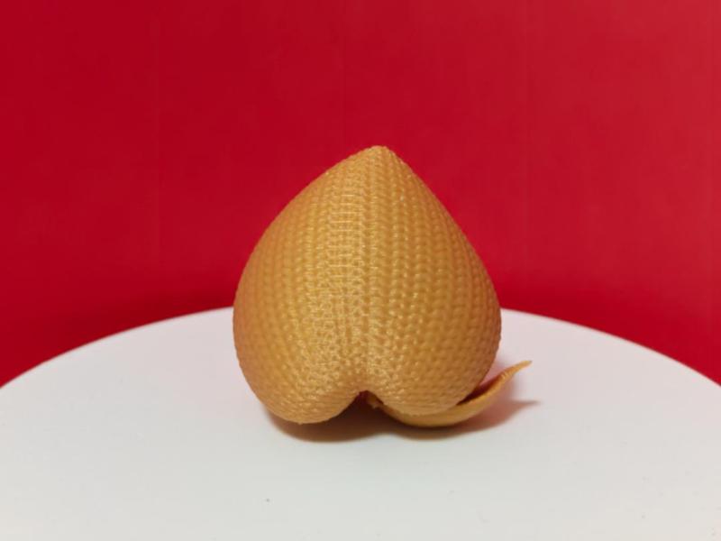 Knitted Fruit - Peach Heart