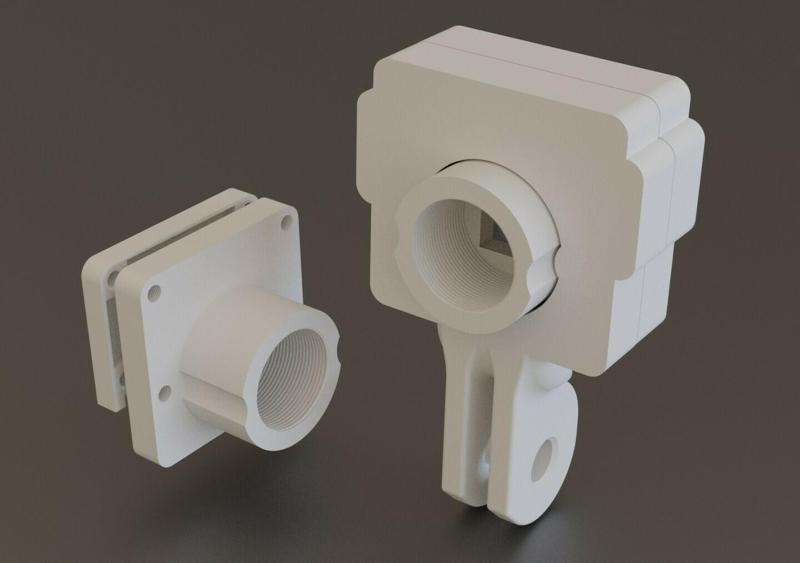 Printable M12 Lens mount for Pi camera v2 (8Mpix) + gopro mount case