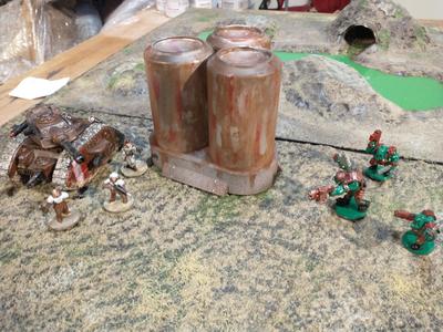 Wargaming soda cans industrial silo