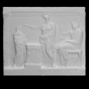 Votive relief in the shape of a temple
