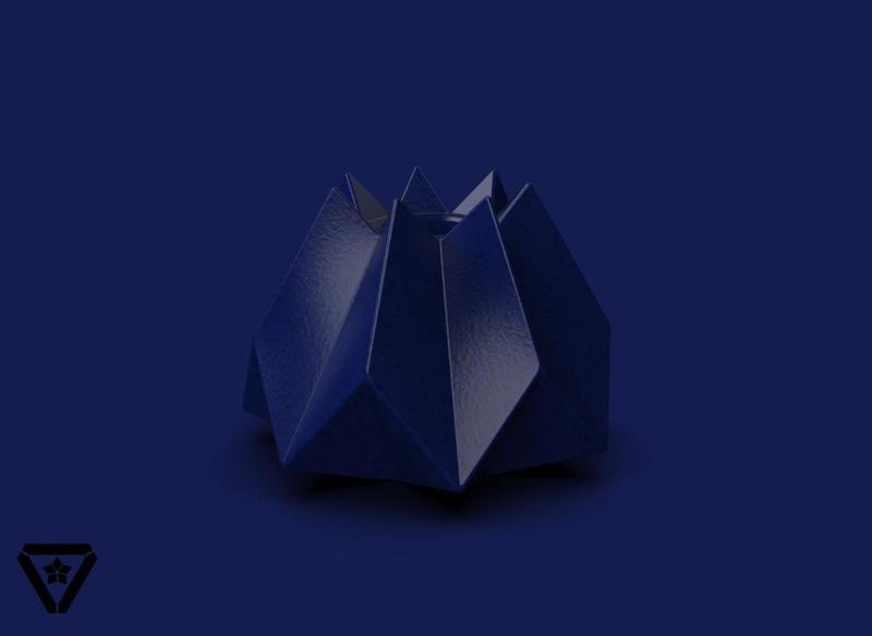 91. Facet Origami Goemetric Bonsai Pot - V26 - Nanase (Inches)