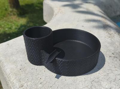 AshTray with Lighter and Cigarette Holder