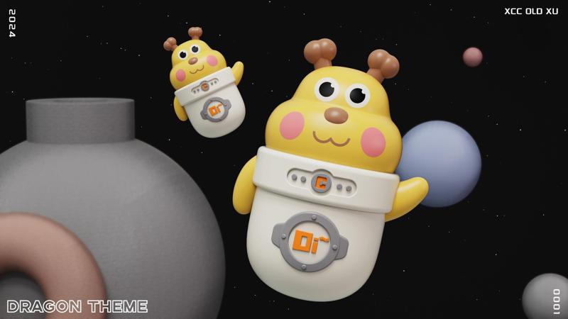 Space Suit Fat Face Dragon Wobble Head Figurine