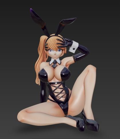 NSFW Bunny Girl Waifu Sitting in Lingerie +18