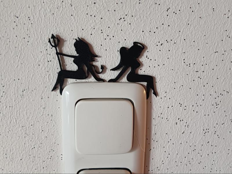 Light Switch Decoration Angels And Devil