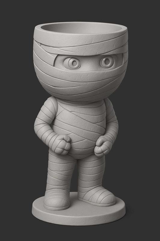 Cute Mummy Planter – Halloween 3D Printable Pot for Plants & Candy