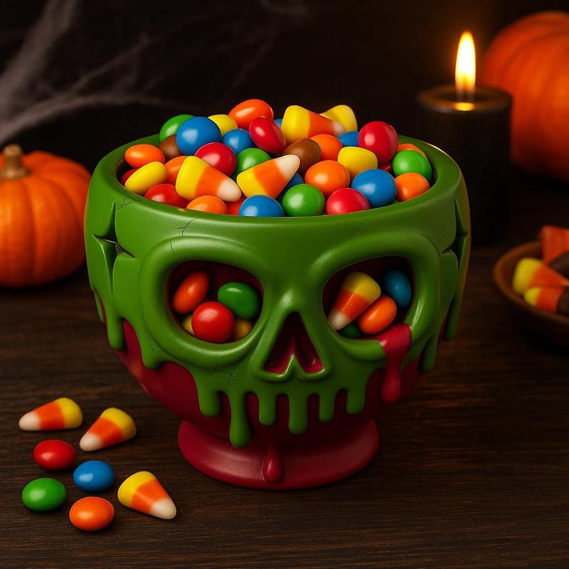 Skull Bowl Halloween Candy Dish | Creepy Skull Cup | 3D Print STL OBJ FBX GLB USDZ Files