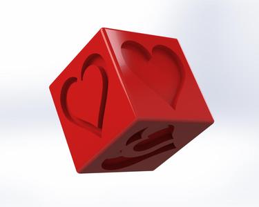 6 faces heart cube - Valentine's day