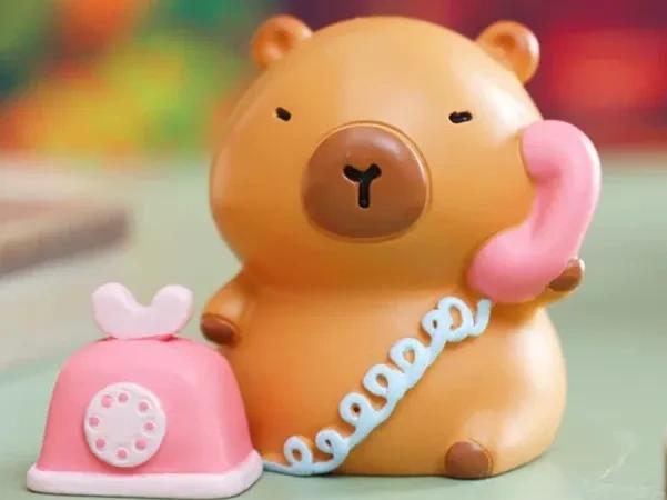 Capybara Phone Call Cute Ornament