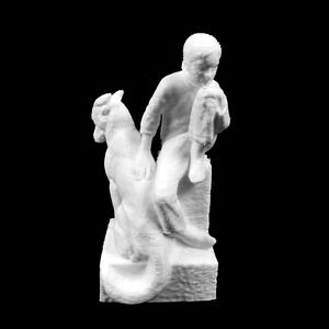 A Girl with a Dog at MUZEON, Moscow