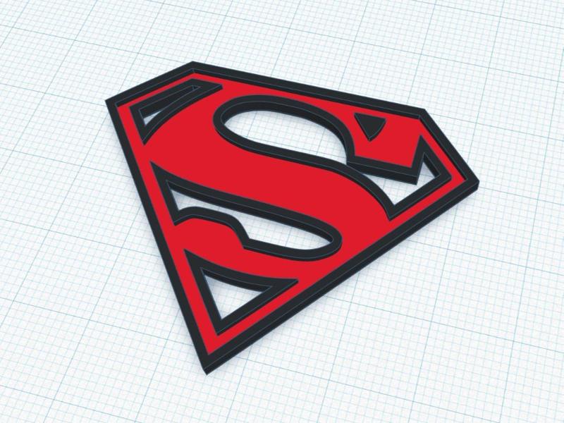 Superman logo with raised borders