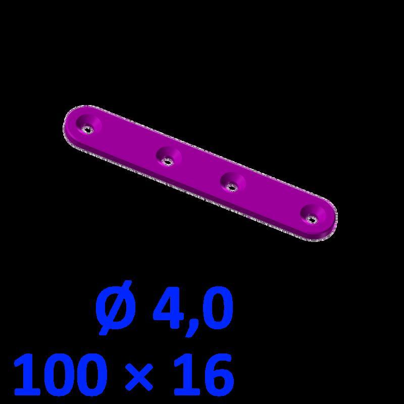 Connection lug 100x16, screw Ø 4.0 mm
