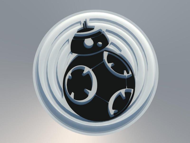 Coasters Star Wars BB8, has 100 mm in diameter. Dual print