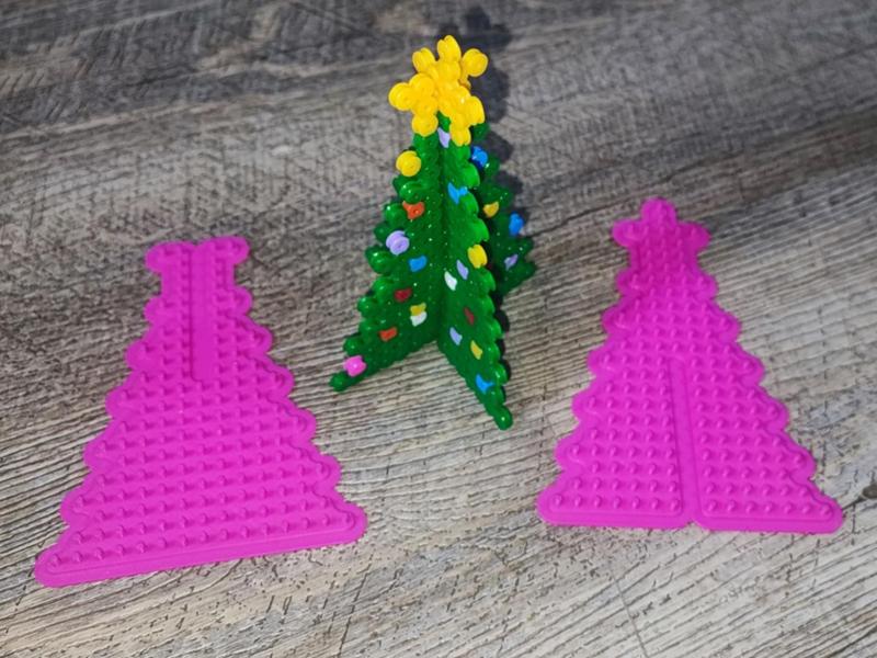 Christmas tree Hama pearls beads plate