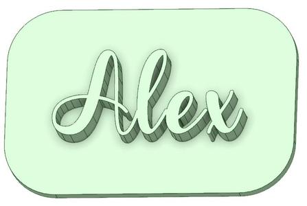 Personalized stamp Alex chocolat font 40mm