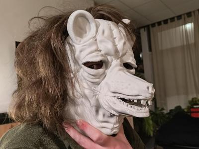 Stitched dogwolfbearman mask