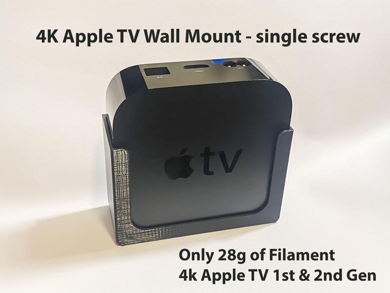 Lightweight 1st & 2nd Gen Apple TV 4K Wall Mount