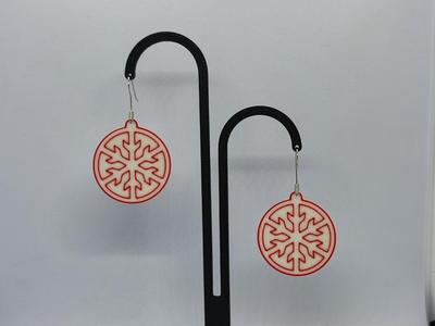 Red Snowflake Earrings