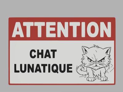 plaque a la demande décoration chat lunatique