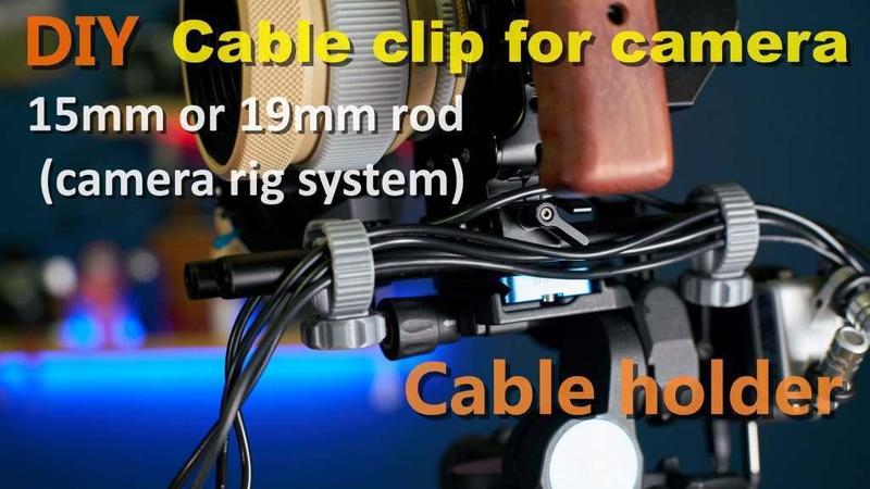 Cable organizer holder/clip for camera (15mm or 19mm rod-camera Rig system)