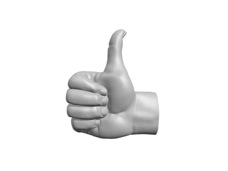 The okay sign with joint to use it as a coat hanger.