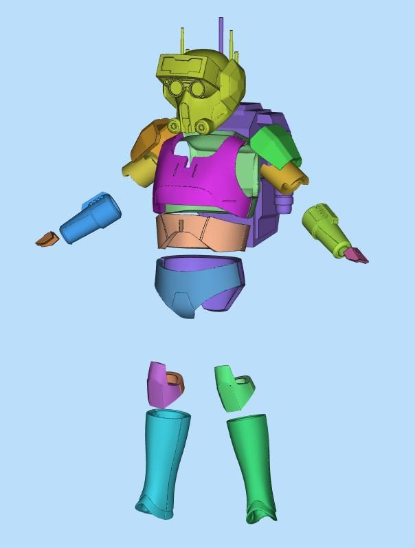 The Bad Batch - Tech 3-75 inch figure armor kit 3d files